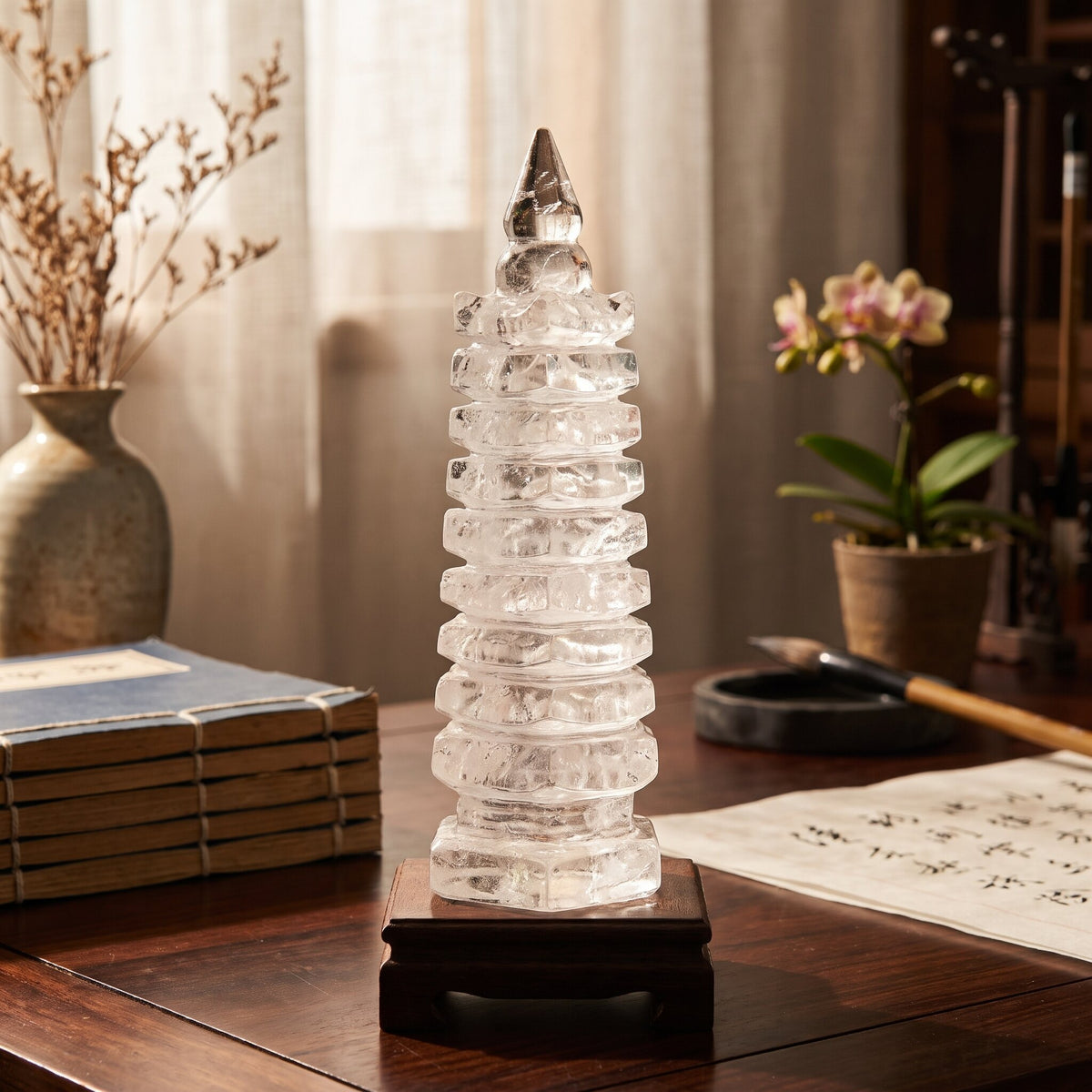 Clear Quartz Wenchang Pagoda – Study & Advancement — scene