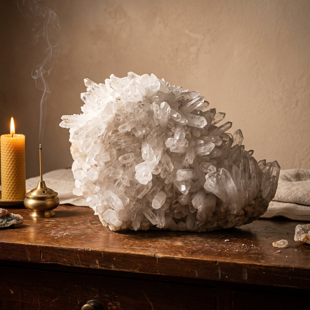 Clear Quartz Crystal Cluster – 12.4 kg — wear