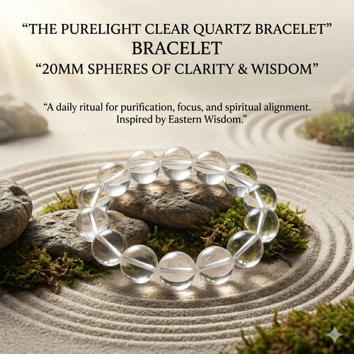 White Crystal bracelet, 8mm 10mm 12mm round beads, polished natural stone — EneraField