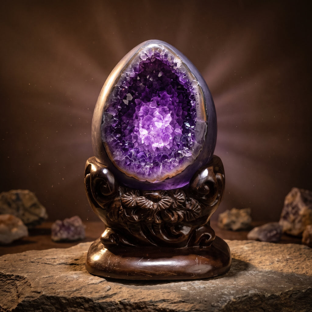 Amethyst Dinosaur-Egg Geode No.2 – Holding a Room — energy