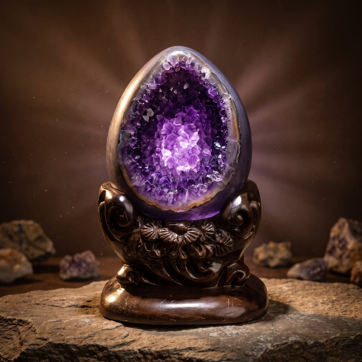 Amethyst Dinosaur-Egg Geode No.2 – Holding a Room — energy