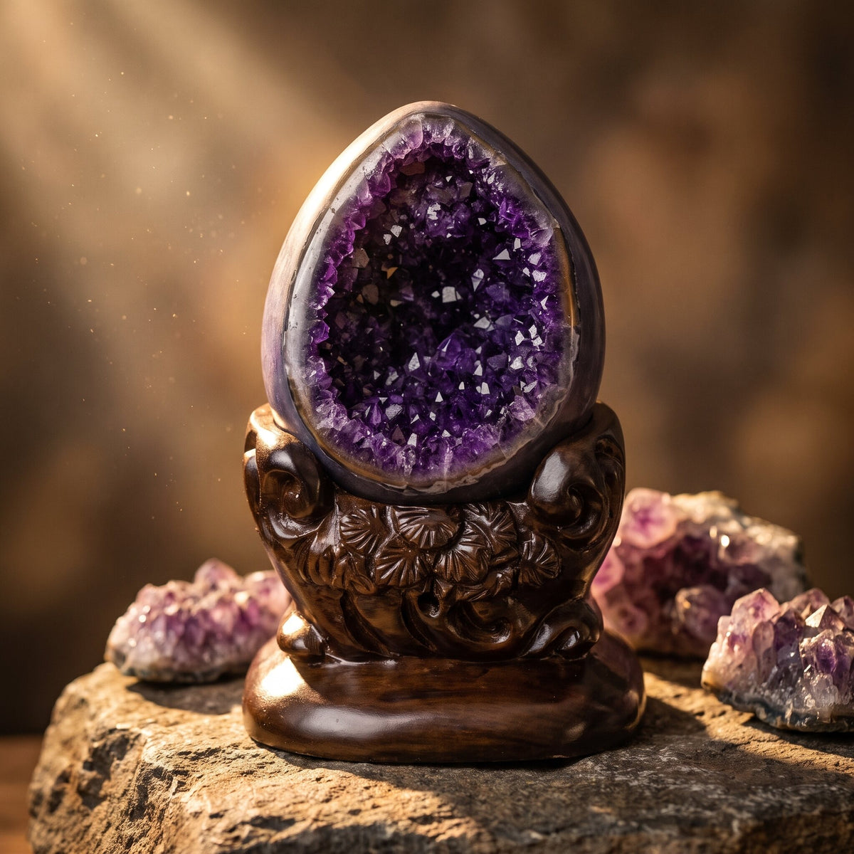 Amethyst Dinosaur-Egg Geode No.2 – Holding a Room — main