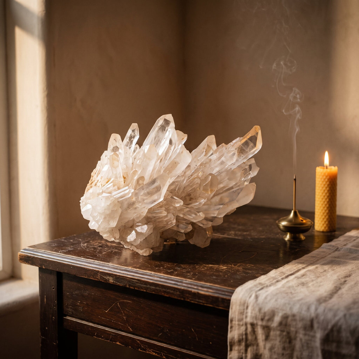 Clear Quartz Crystal Cluster – 3.1 kg — wear
