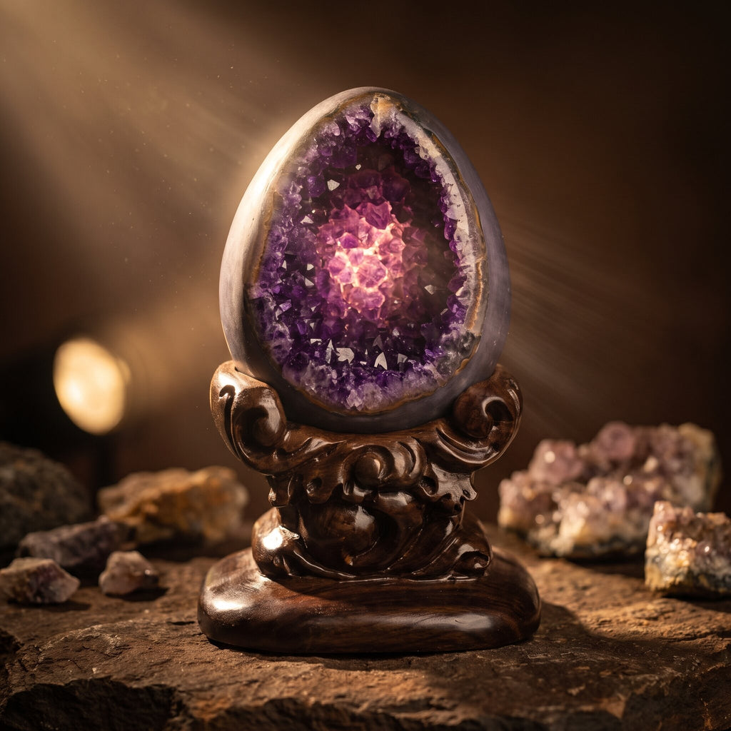 Amethyst Dinosaur-Egg Geode No.3 – Holding a Room — energy