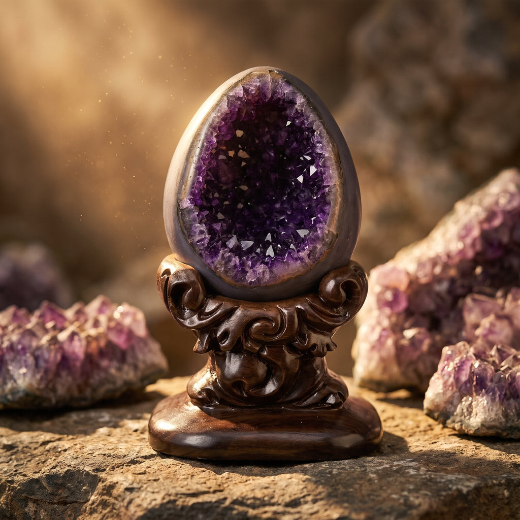 Amethyst Dinosaur-Egg Geode No.3 – Holding a Room — main