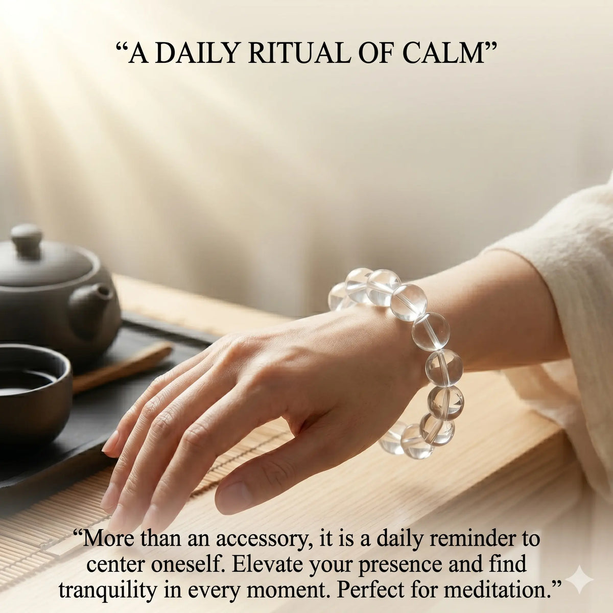 White Crystal bracelet, alternate angle 3 — EneraField