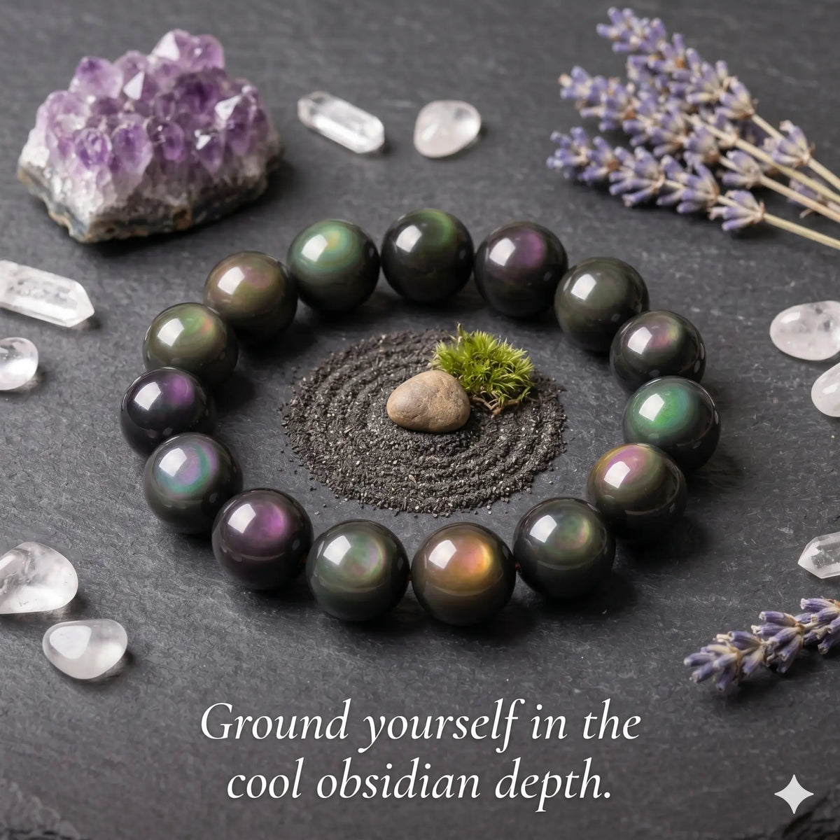 Rainbow Obsidian bracelet, alternate angle 5 — EneraField