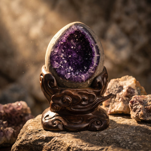 Amethyst Amethyst Geode — 恐龙蛋 – Holding a Room — hero view