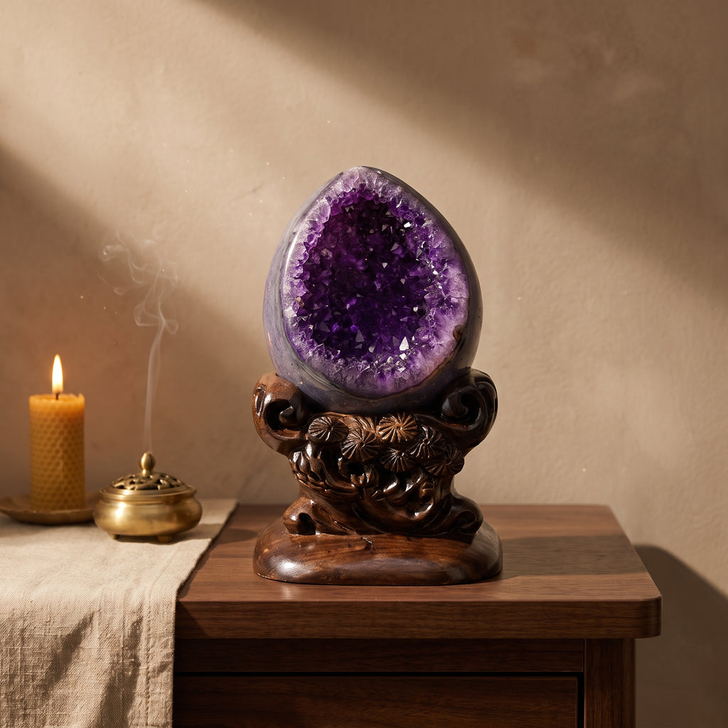 Amethyst Amethyst Geode – Holding a Room — display at home