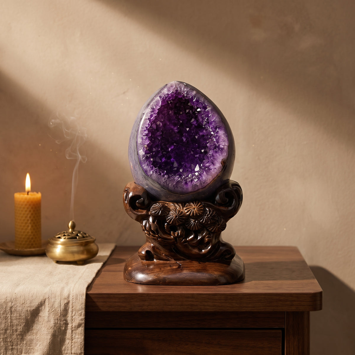 Amethyst Amethyst Geode – Holding a Room — display at home
