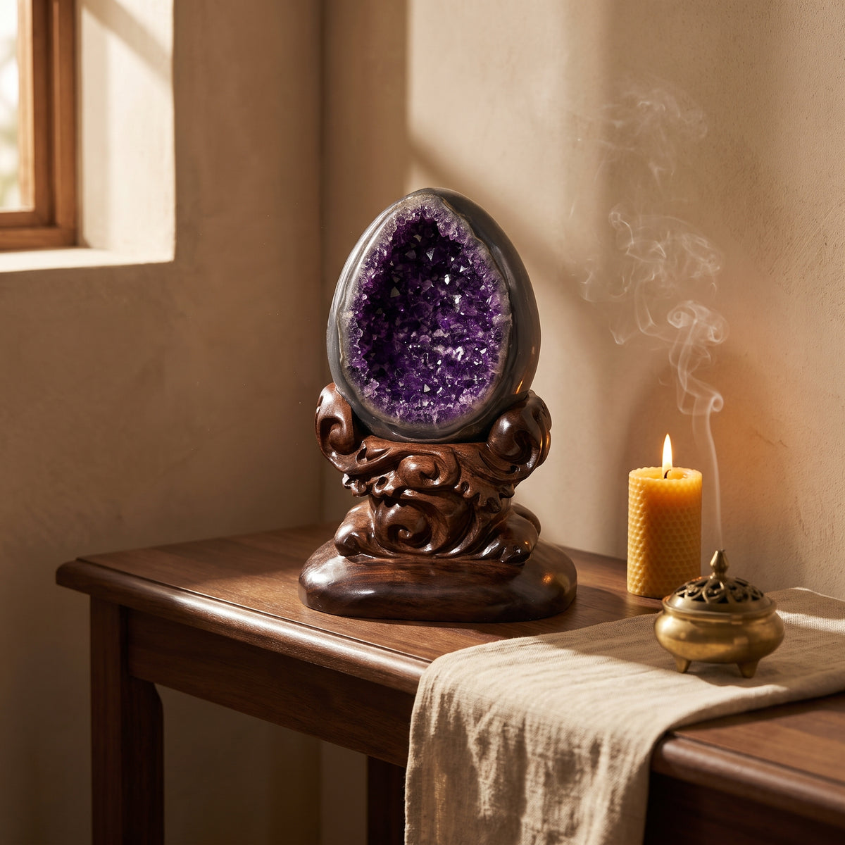 Amethyst Amethyst Geode – Holding a Room — display at home