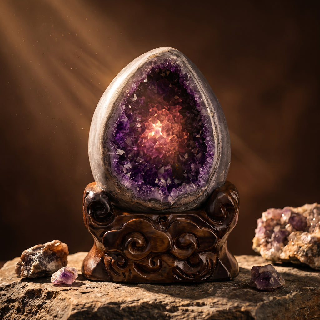 Amethyst Amethyst Geode – Holding a Room — energy light