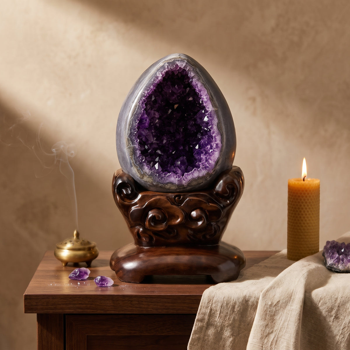 Amethyst Amethyst Geode – Holding a Room — display at home