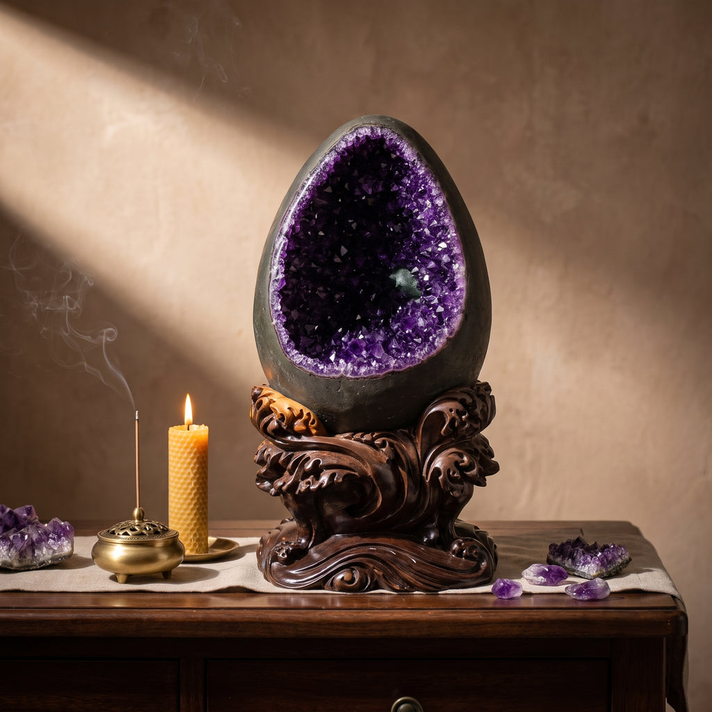 Amethyst Amethyst Geode – Holding a Room — display at home