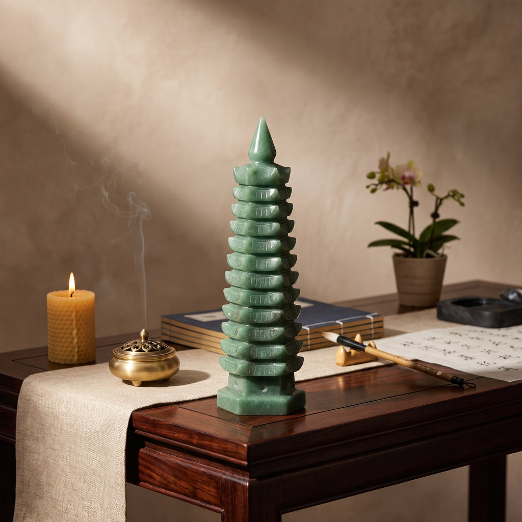 Green Aventurine Wenchang Pagoda – Study & Advancement — display at home