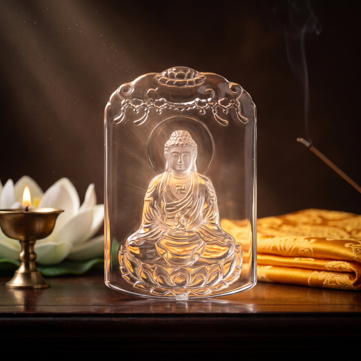 Clear Quartz Buddha Pendant – Protection & Calm — energy light
