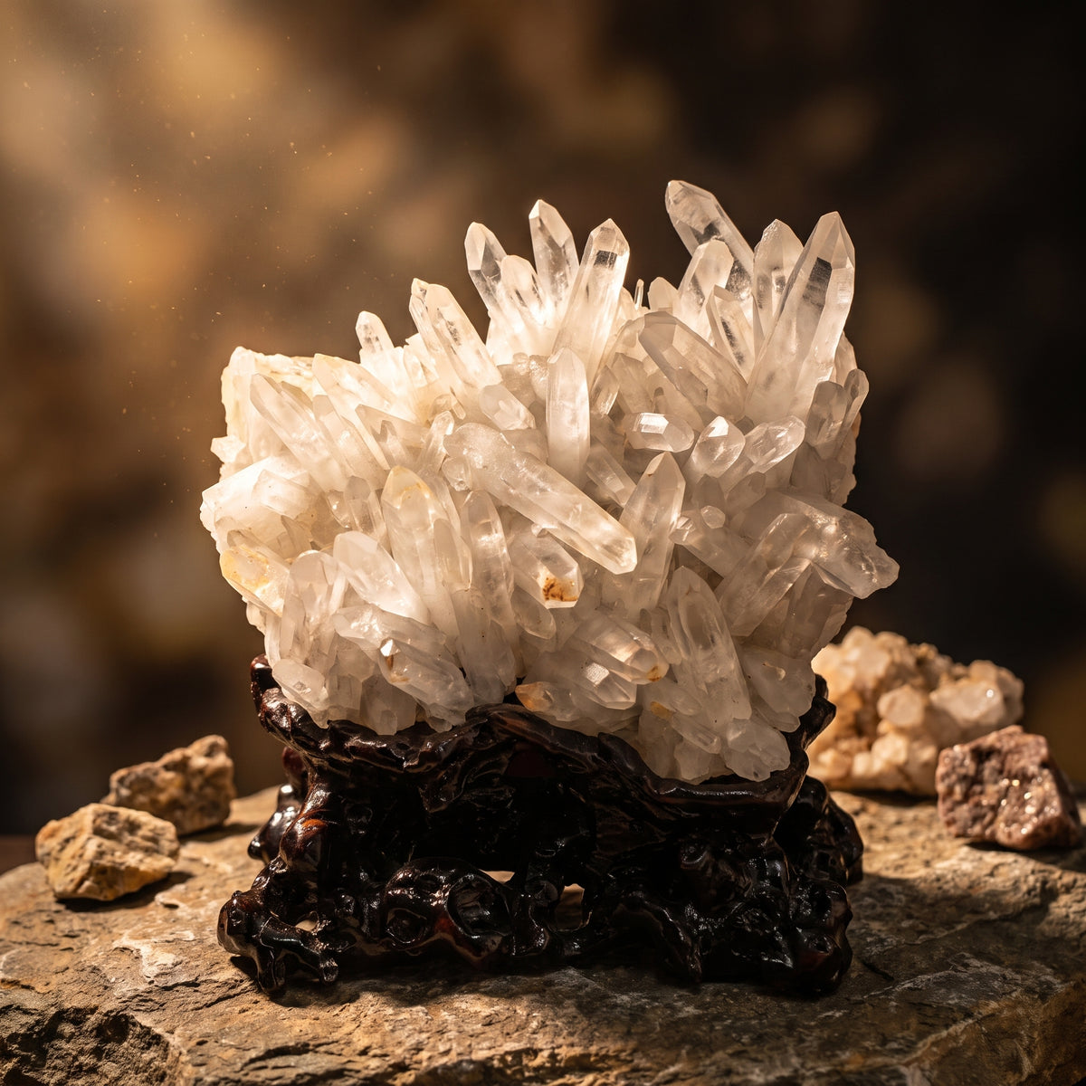 Clear Quartz Crystal Cluster — 原石白（12.05公斤） – Clearing & Amplifying — hero view