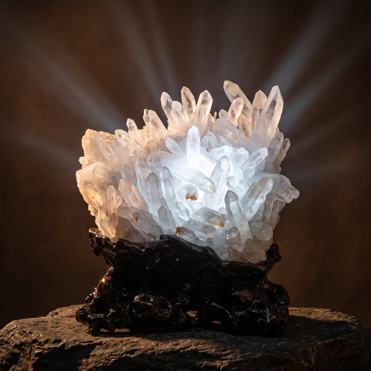 Clear Quartz Crystal Cluster — 原石白（12.05公斤） – Clearing & Amplifying — energy light