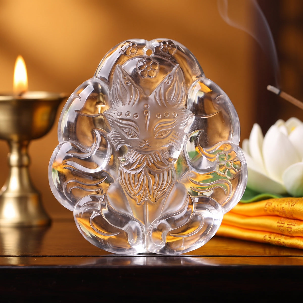 Clear Quartz Nine-Tailed Fox – Magnetism & Being Seen — hero view