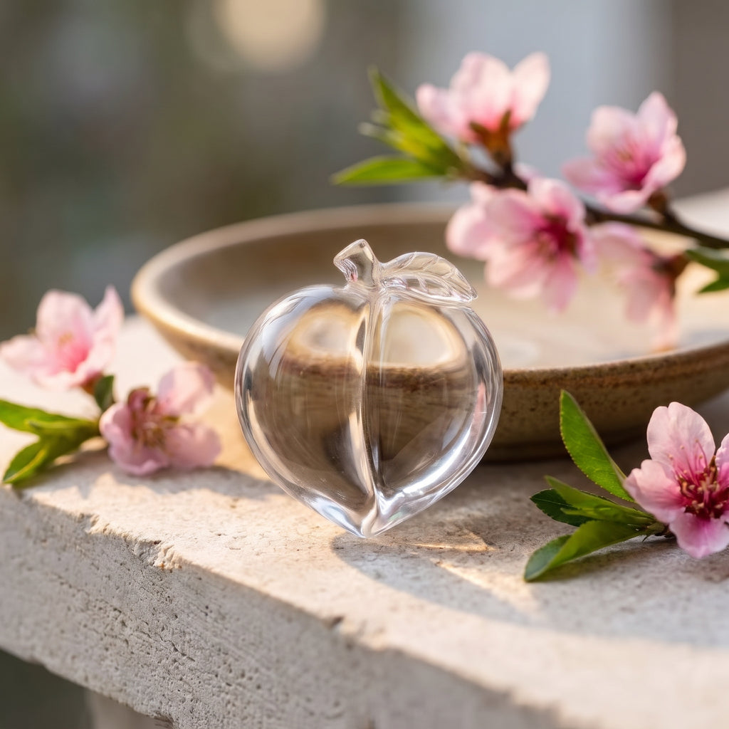 Clear Quartz Peach Charm – Long Life & Warding — hero view