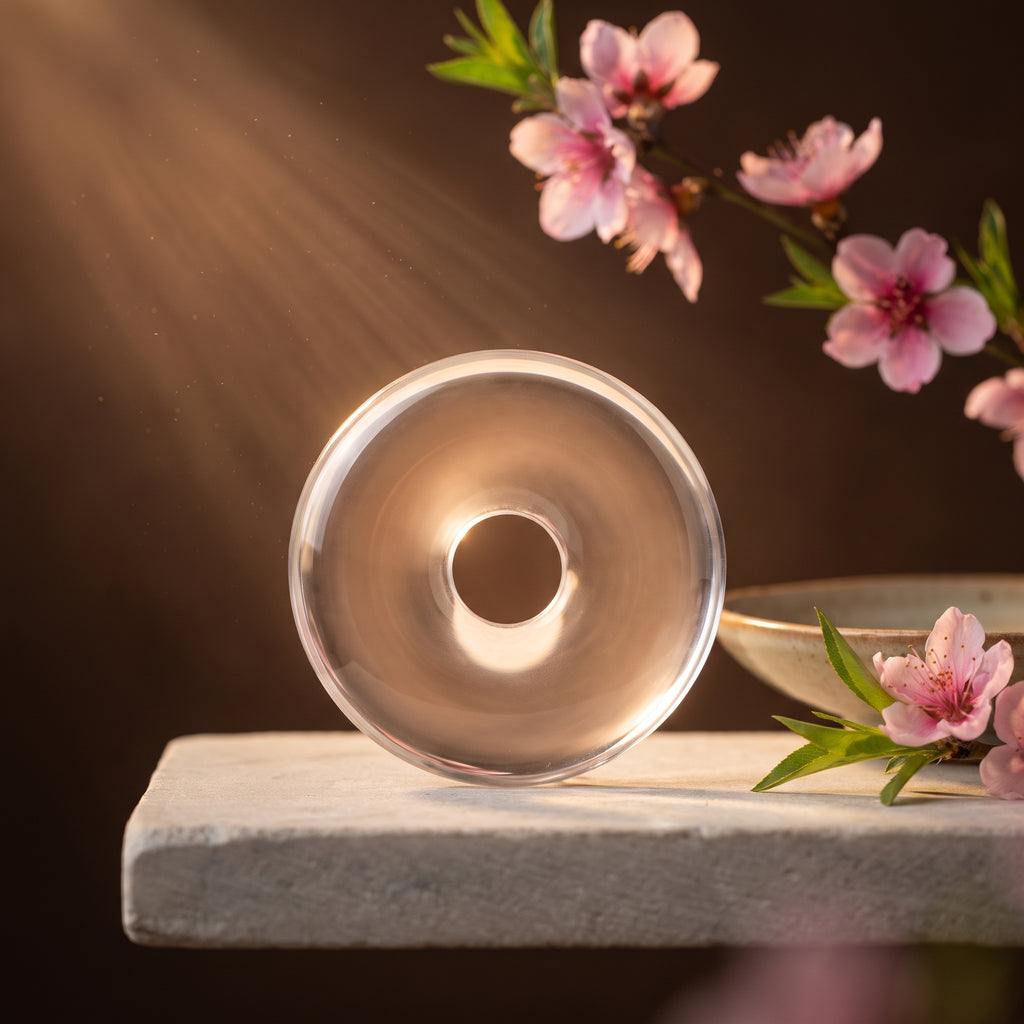 Clear Quartz Pi Disc – Peace & Wholeness — energy light
