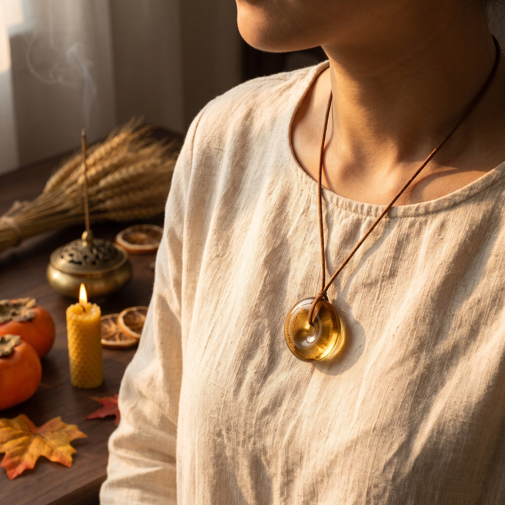 Citrine Pi Disc – Peace & Wholeness — display at home