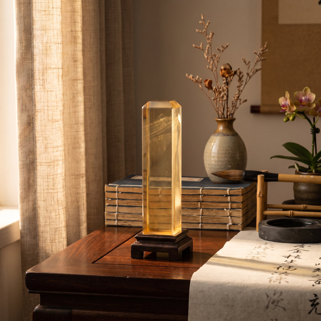 Citrine Crystal Seal – Authority & Signature — in a real interior