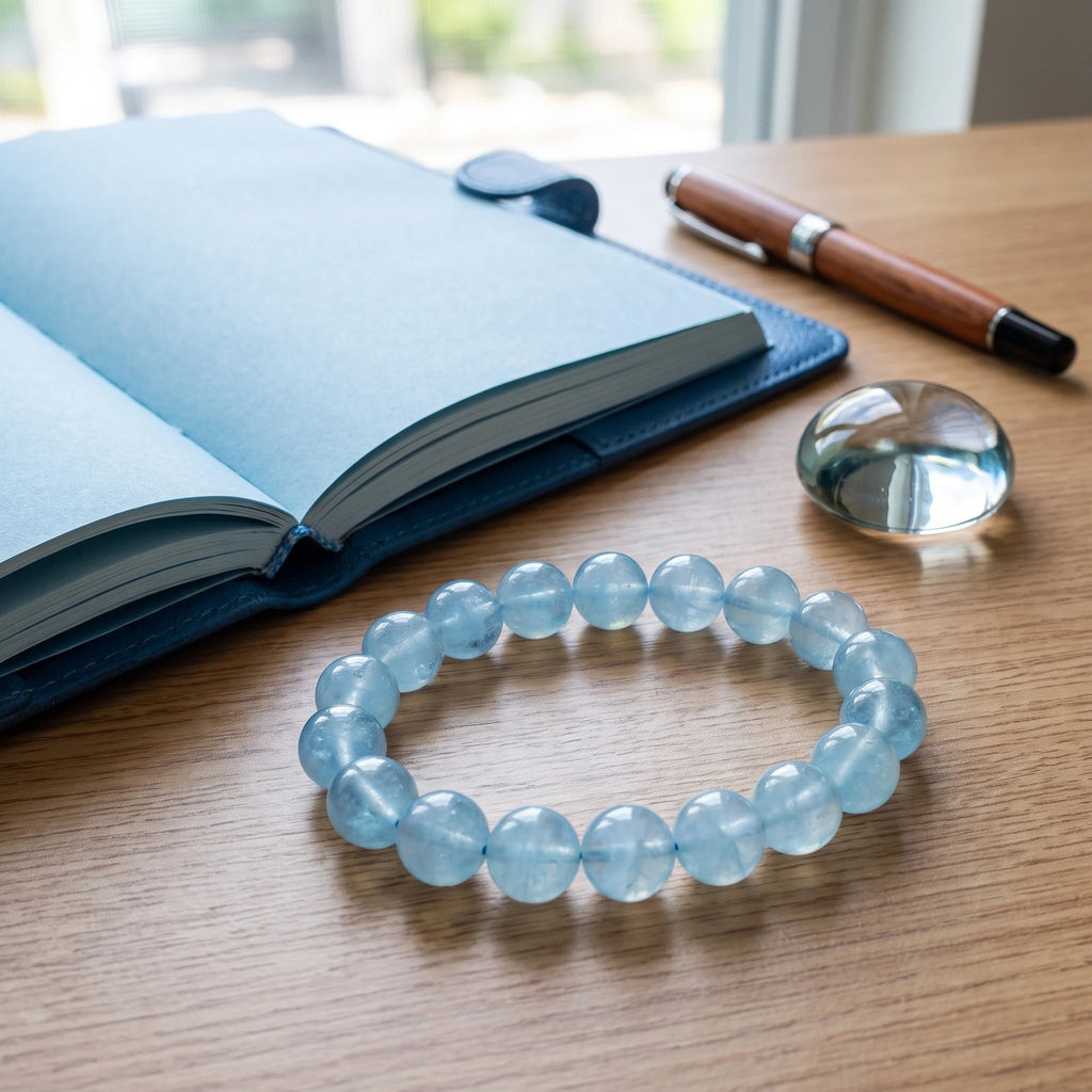 Aquamarine bracelet, alternate angle 5 — EneraField