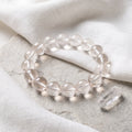 Clear Quartz bracelet, 8mm 10mm 12mm round beads, clarity & cleansing, polished natural stone — EneraField