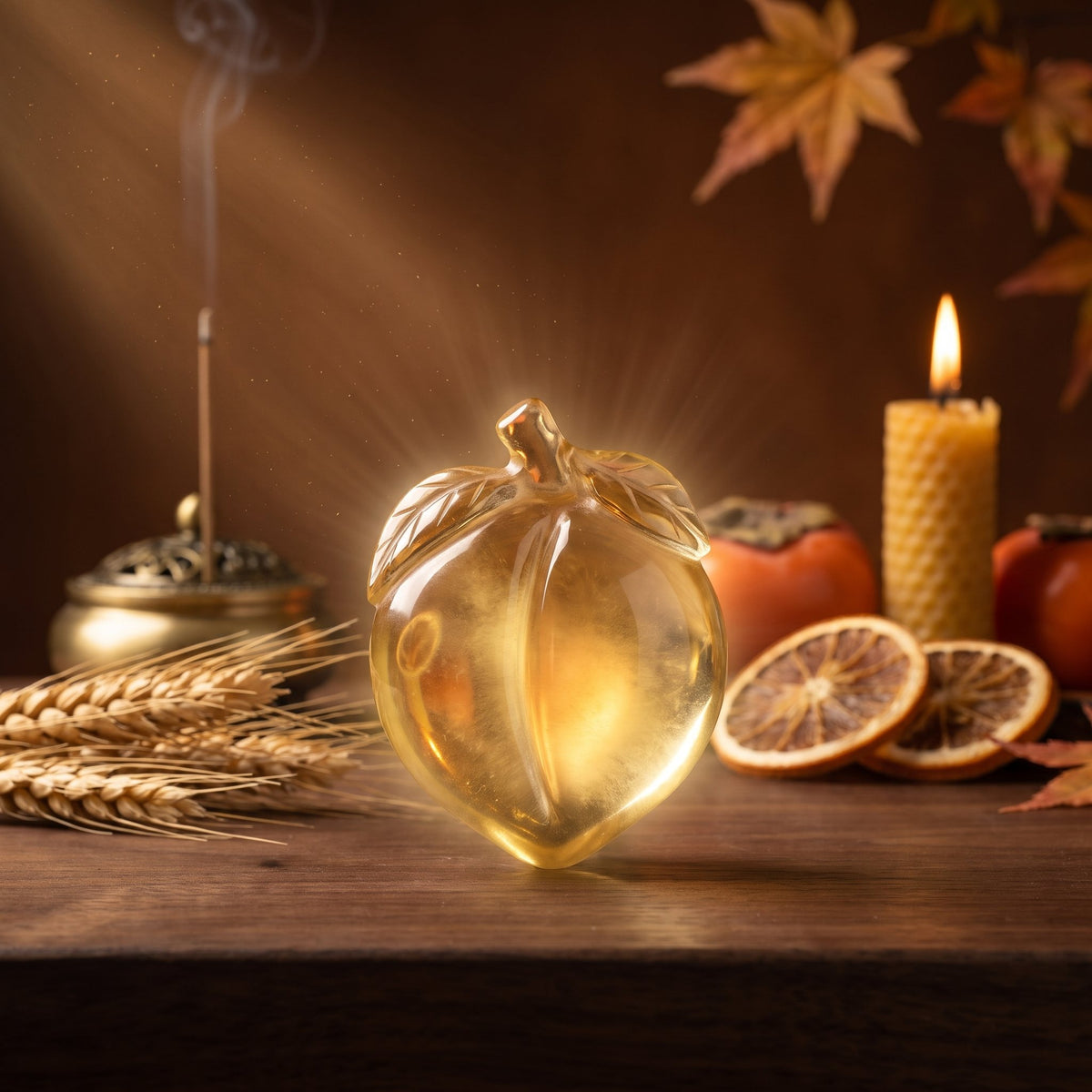 Citrine Peach Charm – Long Life & Protection — energy