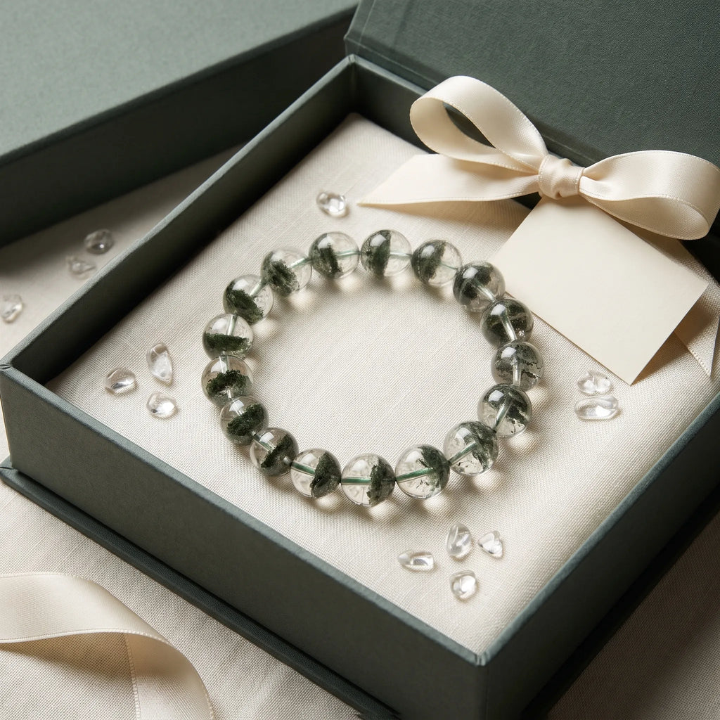 Green Phantom Quartz bracelet, alternate angle 7 — EneraField