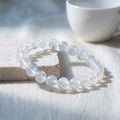Moonstone bracelet, 8mm 10mm 12mm round beads, love & new beginnings, polished natural stone — EneraField