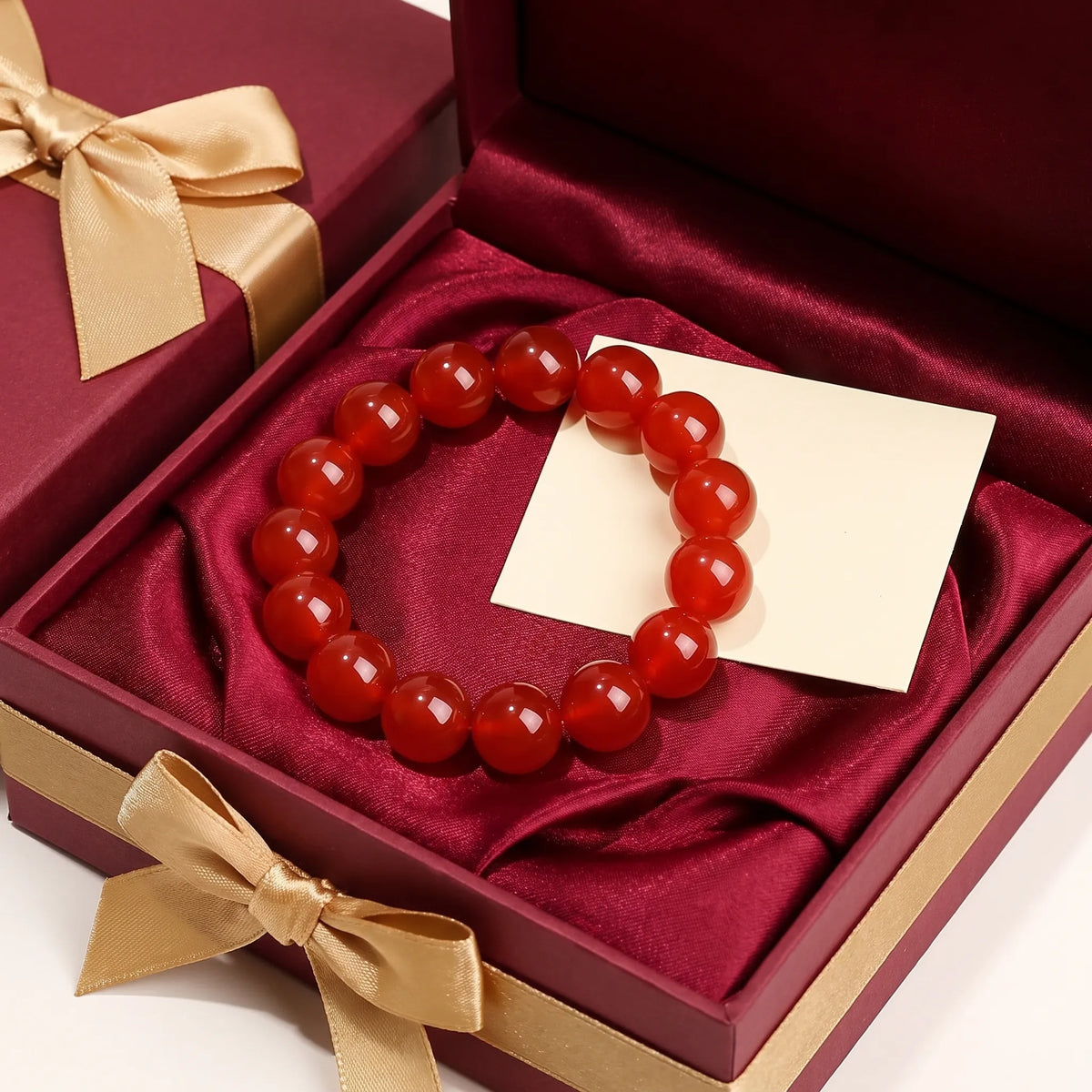 Red Agate bracelet, alternate angle 7 — EneraField (Fire element)