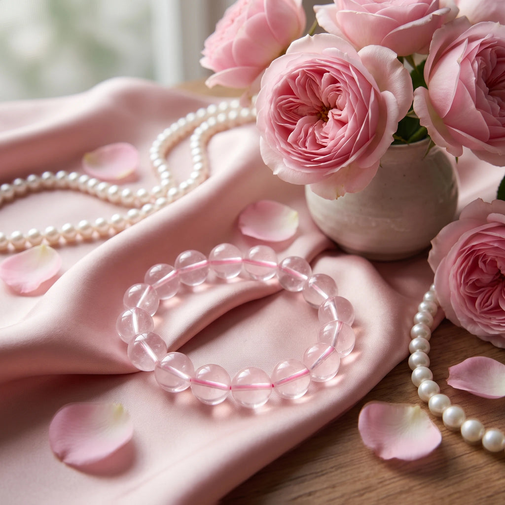 Rose Quartz bracelet, alternate angle 3 — EneraField