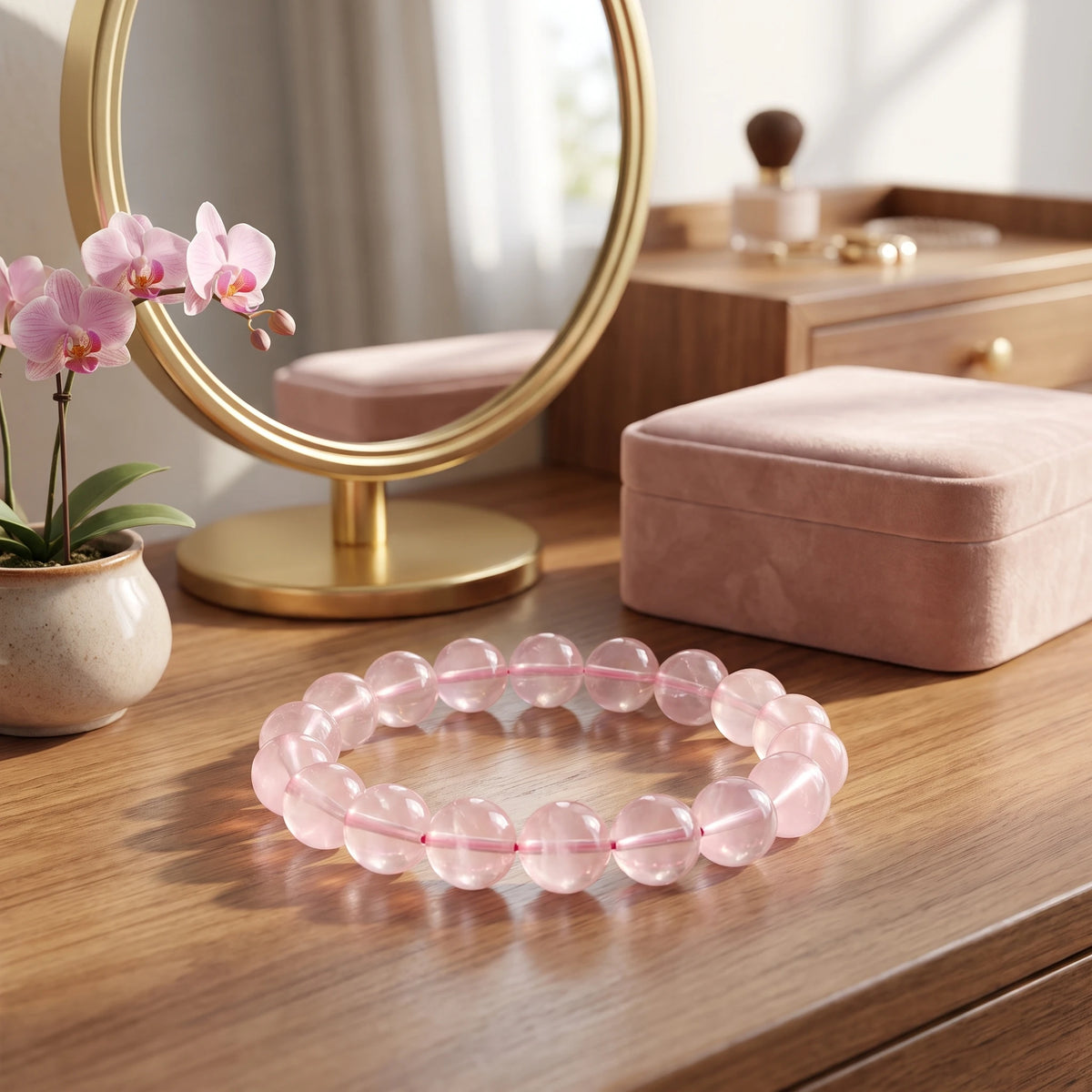 Rose Quartz bracelet, alternate angle 5 — EneraField