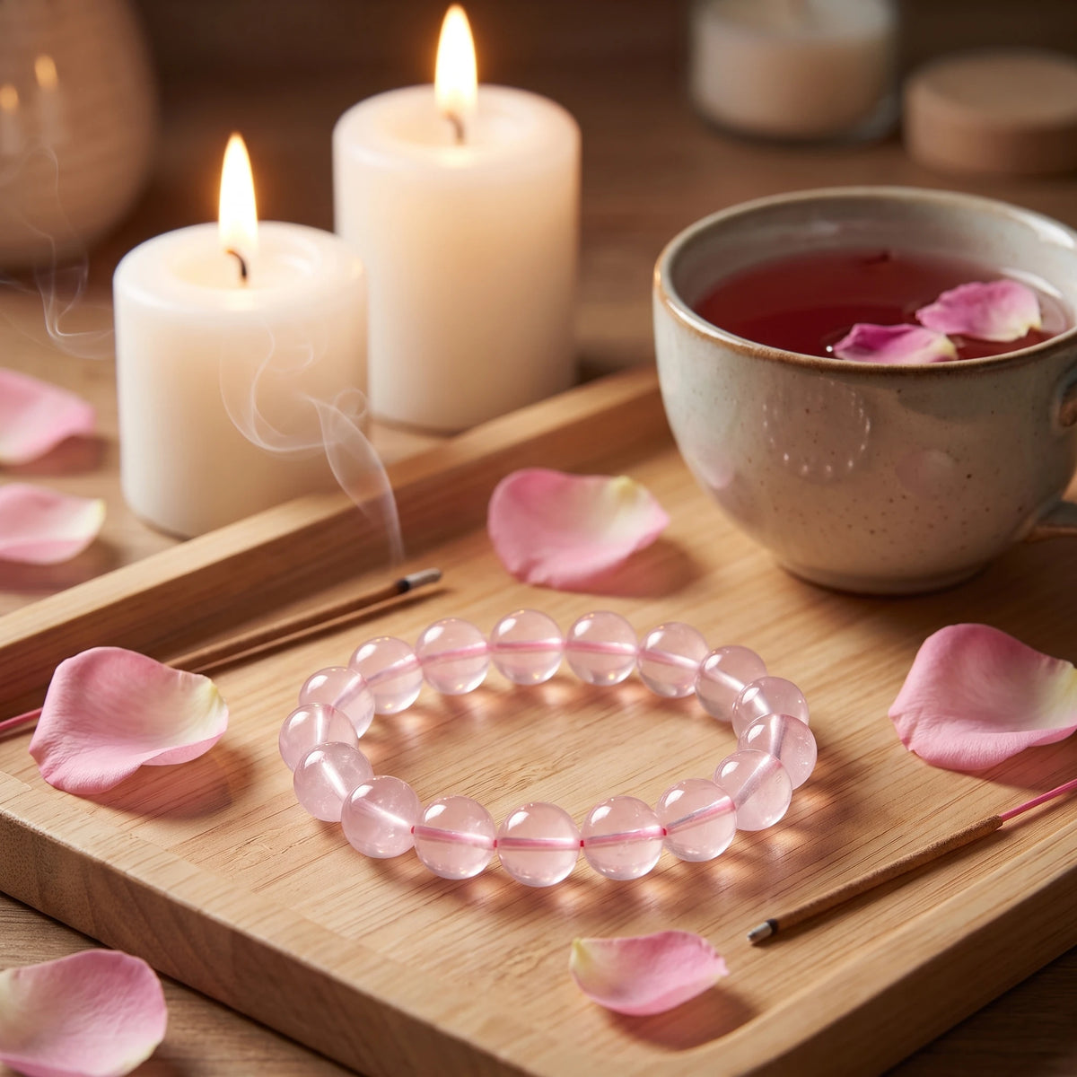 Rose Quartz bracelet, alternate angle 6 — EneraField