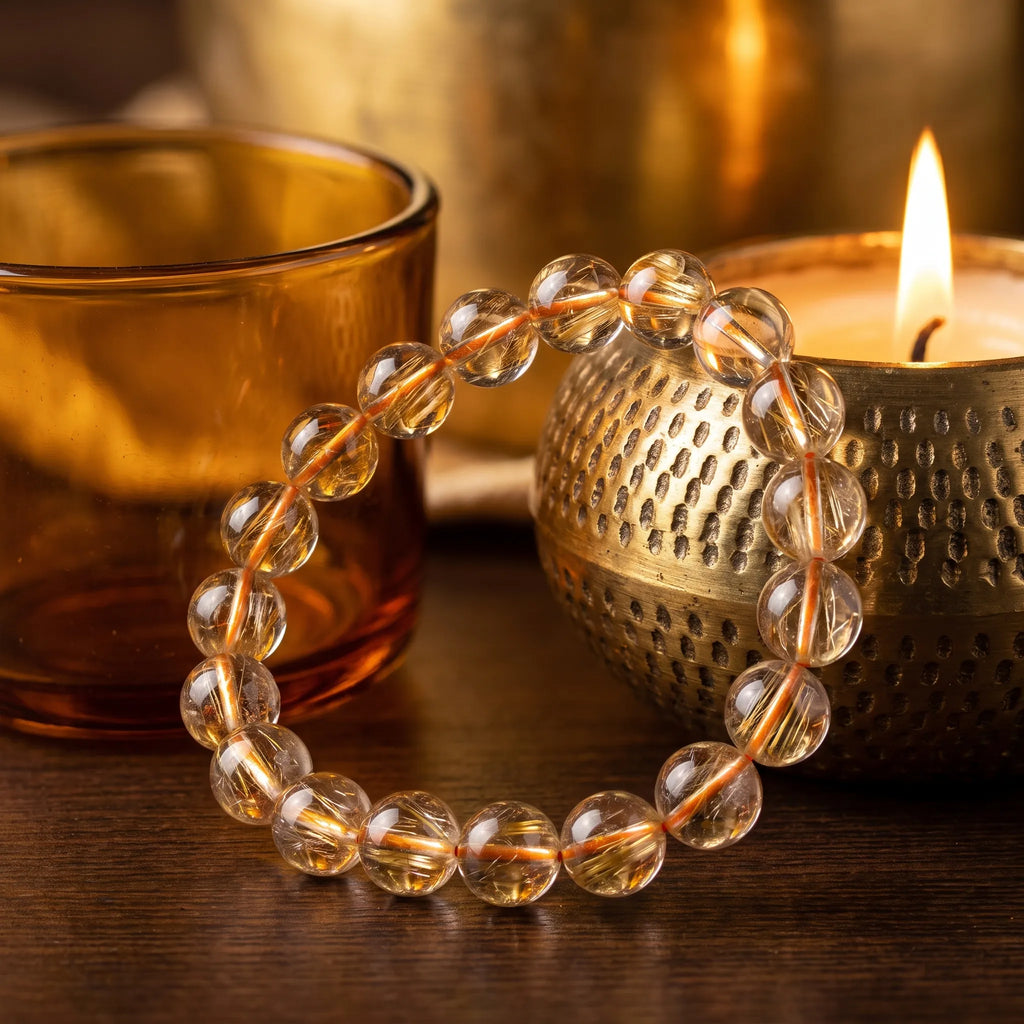 Rutilated Quartz bracelet, alternate angle 3 — EneraField