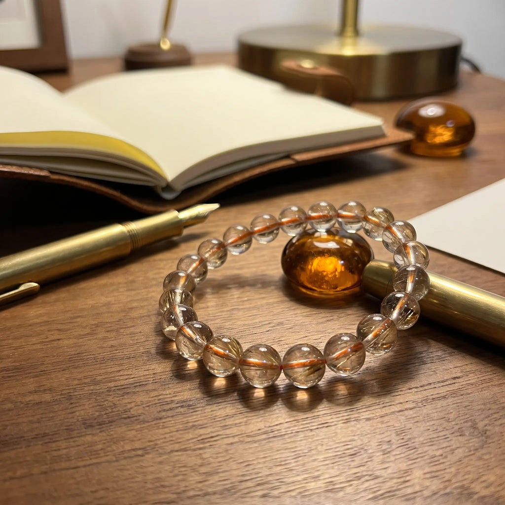 Rutilated Quartz bracelet, alternate angle 5 — EneraField
