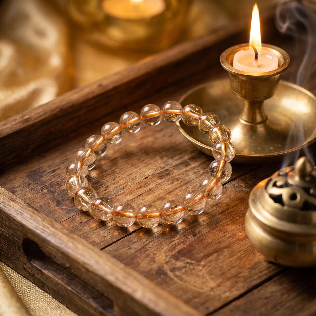 Rutilated Quartz bracelet, alternate angle 6 — EneraField