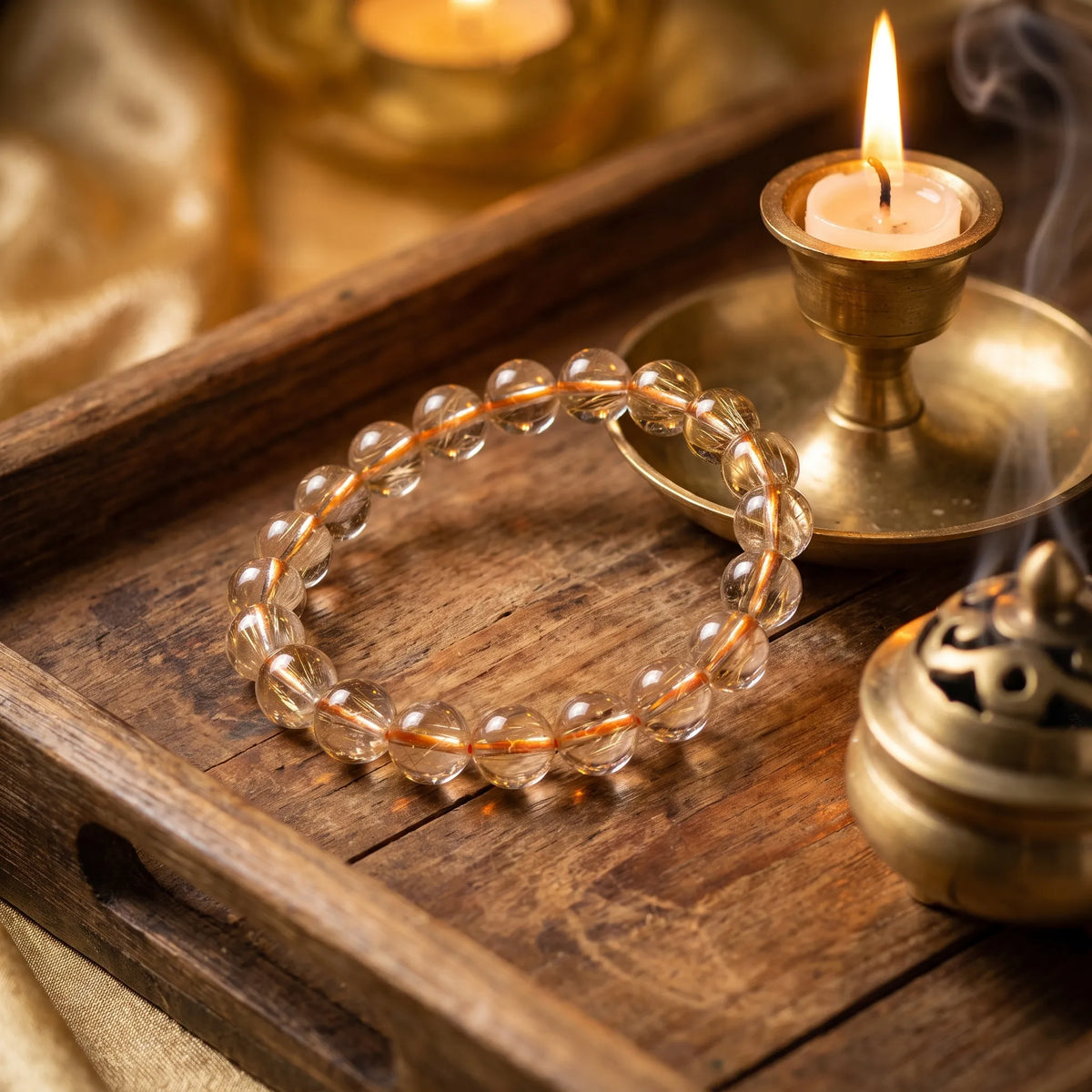 Rutilated Quartz bracelet, alternate angle 6 — EneraField